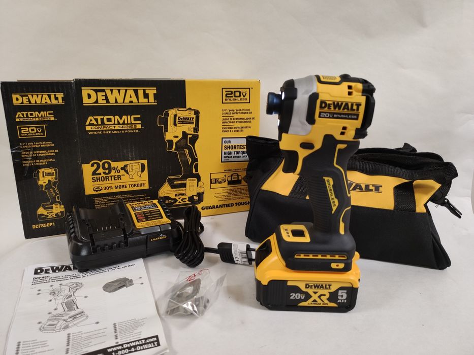 Компактний імпульсний шуруповерт DeWALT DCF850P1 XR 20Vmax Atomic