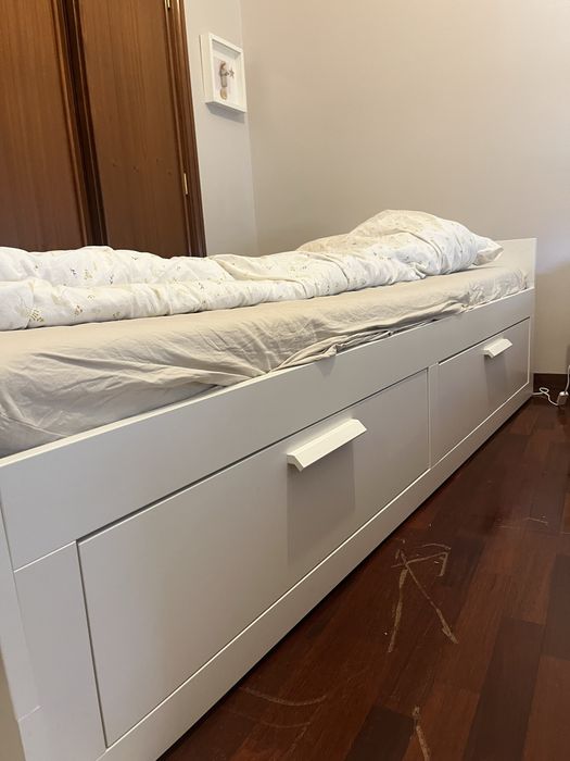 Cama Brimnes Ikea Solteiro/Dupla