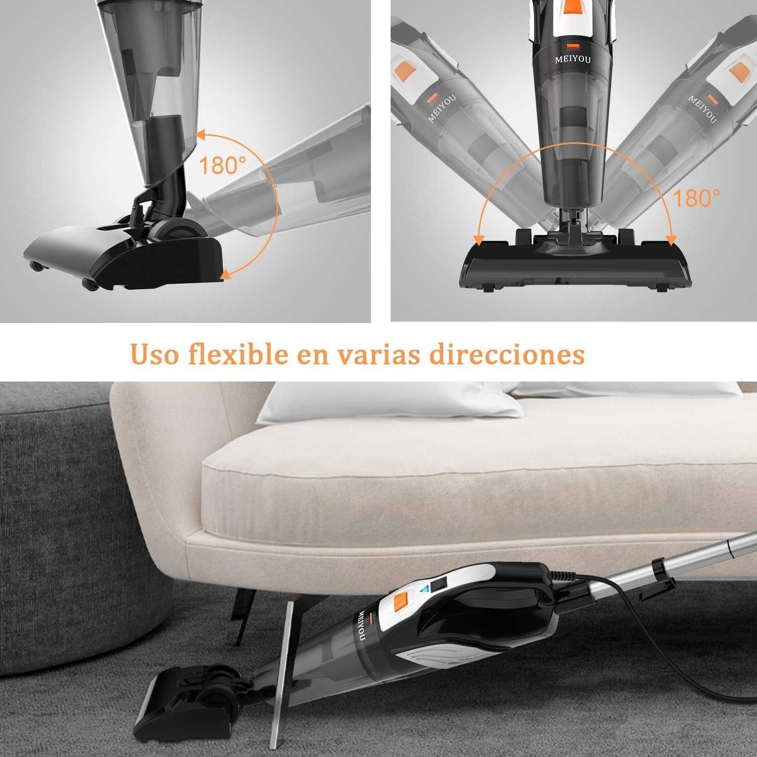 Aspirador Vertical 4 em 1, 600W, 1L, Filtro Hepa