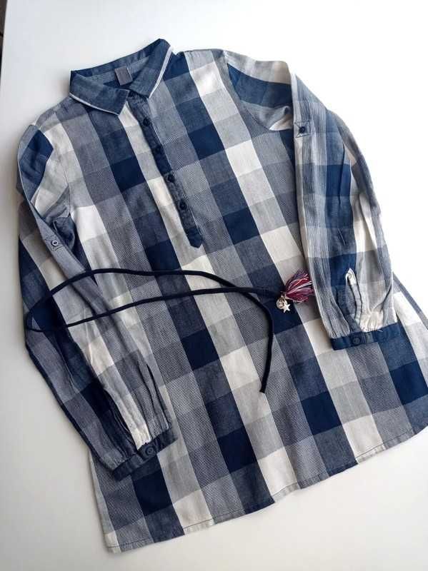 Tunika sukienka z ozdobnym paskiem Zara Kids r.128 cm