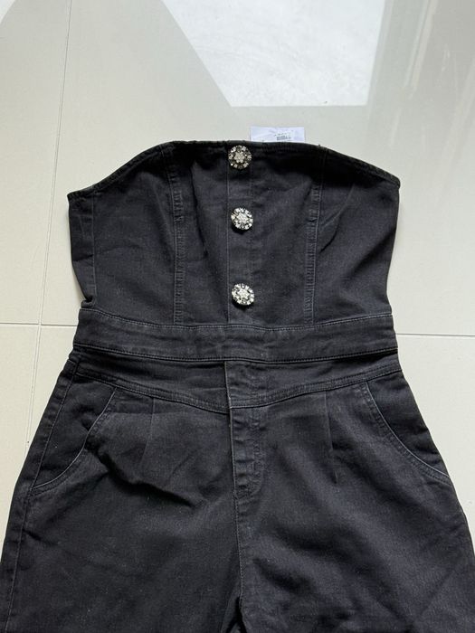 Kombinezon H&M czarny nowy z metką jeansowy wysoki stan