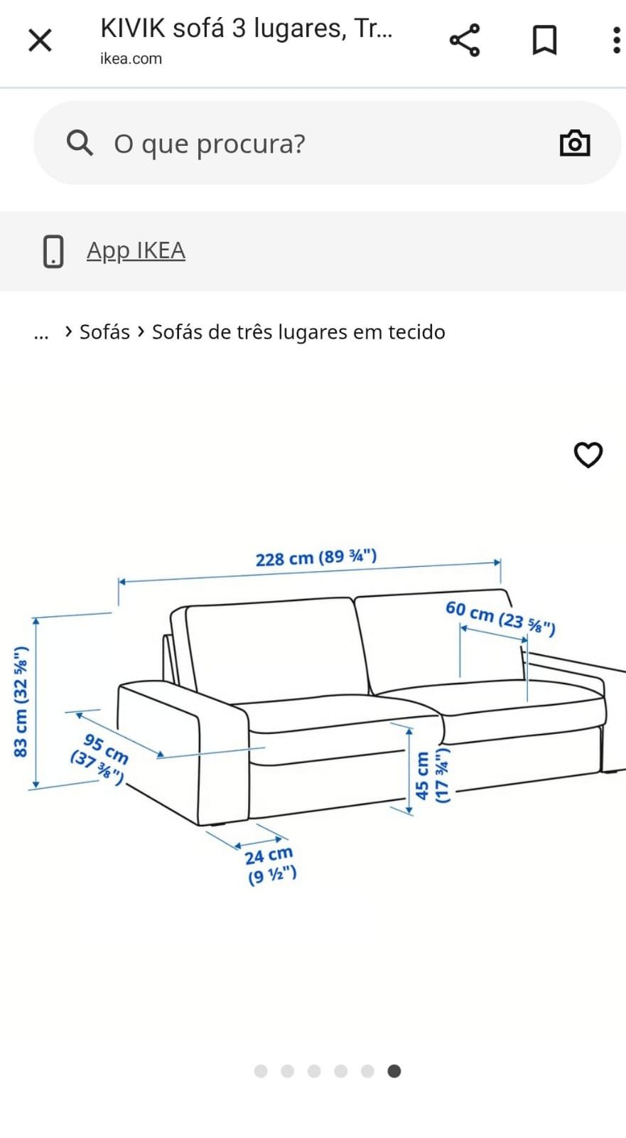 Sofá 3 lugares ikea kivik