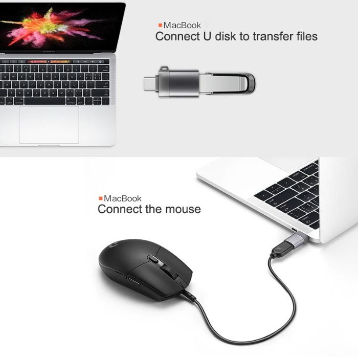 USB-C do USB-A OTG Adapter, Przejściówka, Metalowa NOWA!