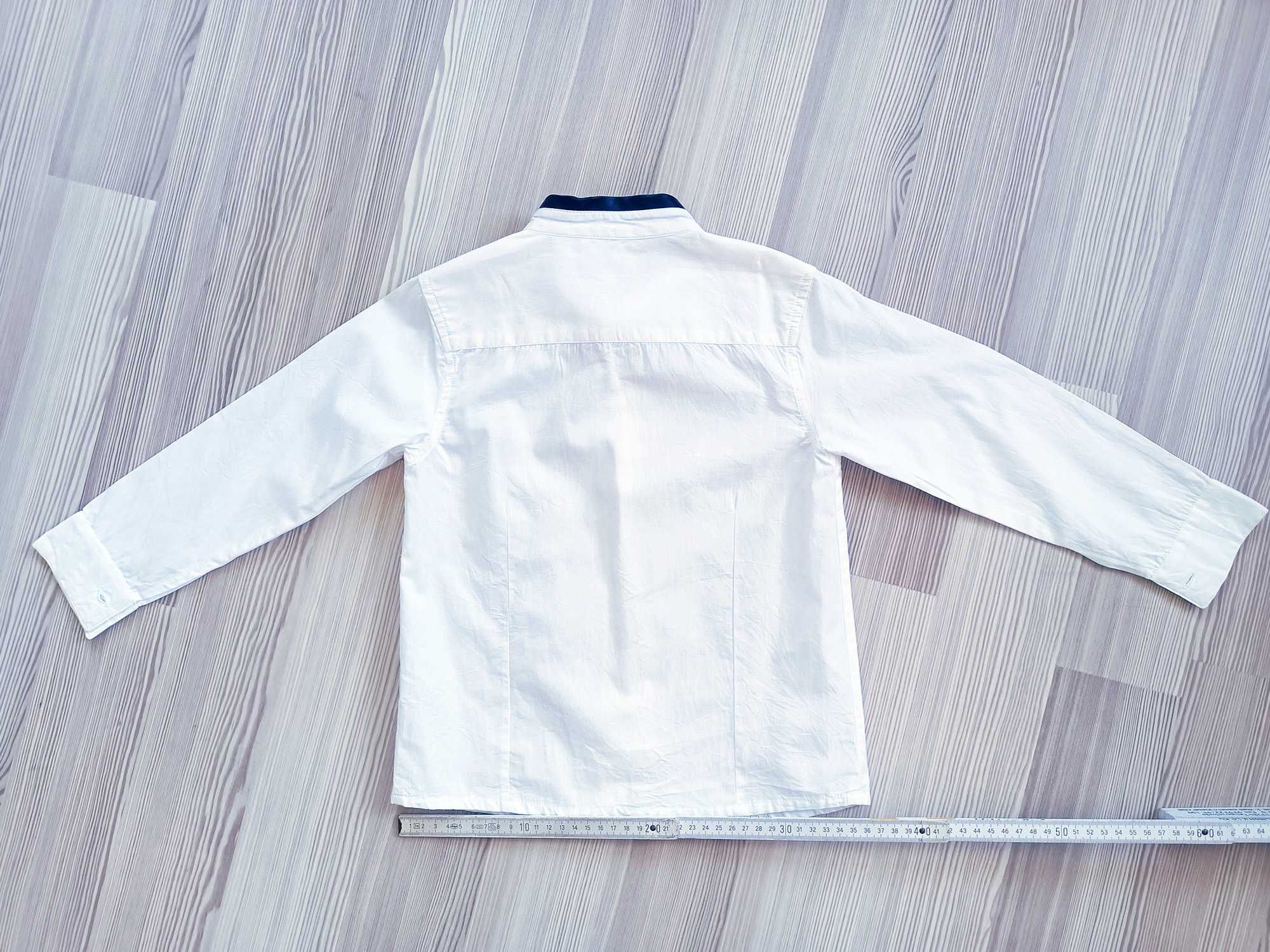 Biała koszula z długim rękawem, 5-6 lat, rozmiar 116