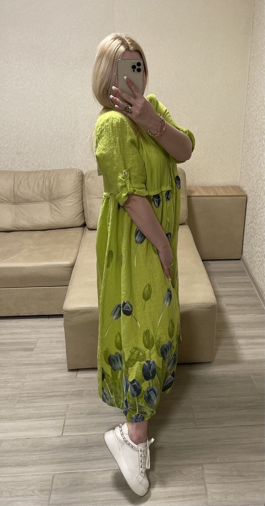 Женское платье лен италия размер 46;48;50