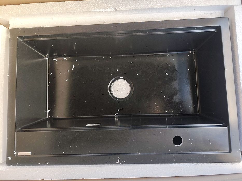 Zlew zlewozmywak granitowy czarny nowy granitan 80 cm duży jednokomoro