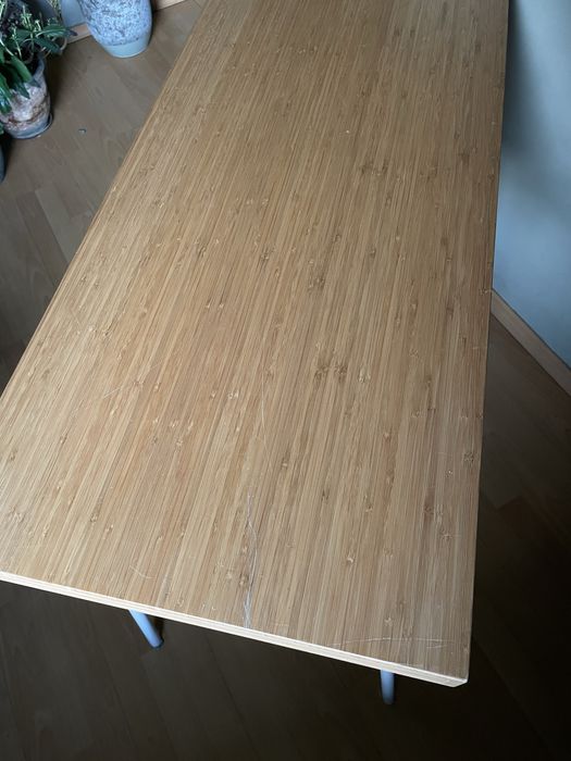 Ikea LILLÅSEN Biurko, bambus, 102x49 cm stolik stol