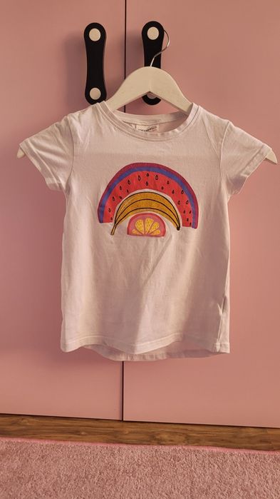 Koszulka 122 (5 sztuk) na krótki rękaw dziewczęca dziewczynki bluzka