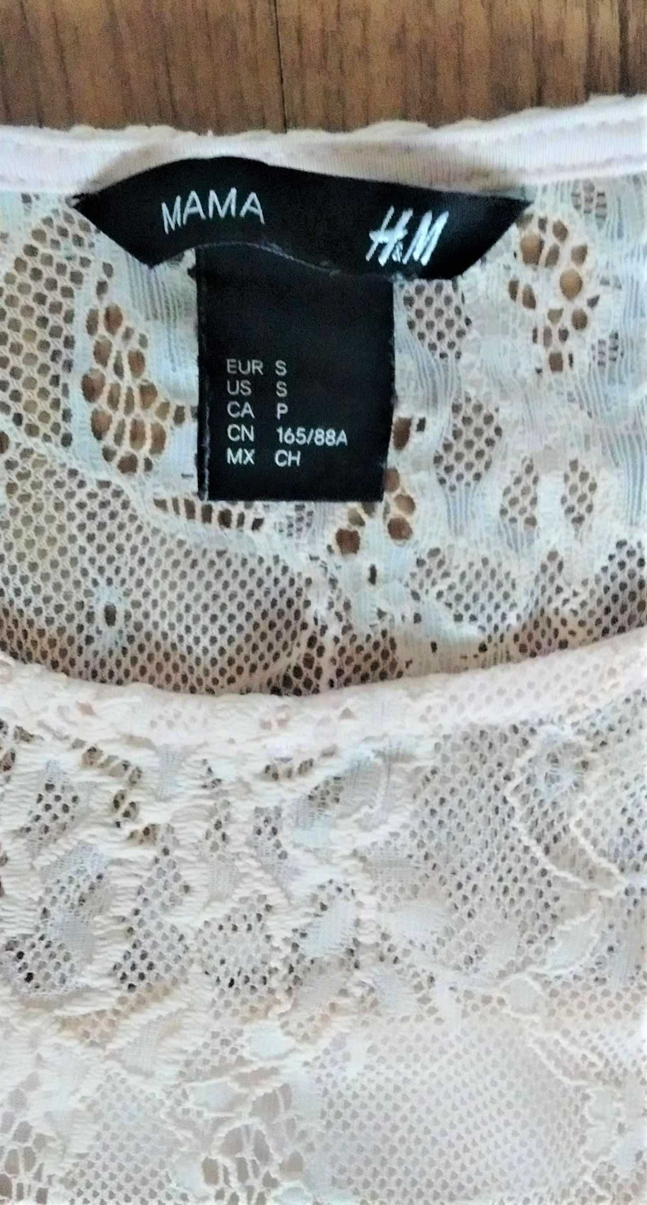 bluzka ciążowa z koronką elegancka brzoskwinia rozmiar S H&M mama