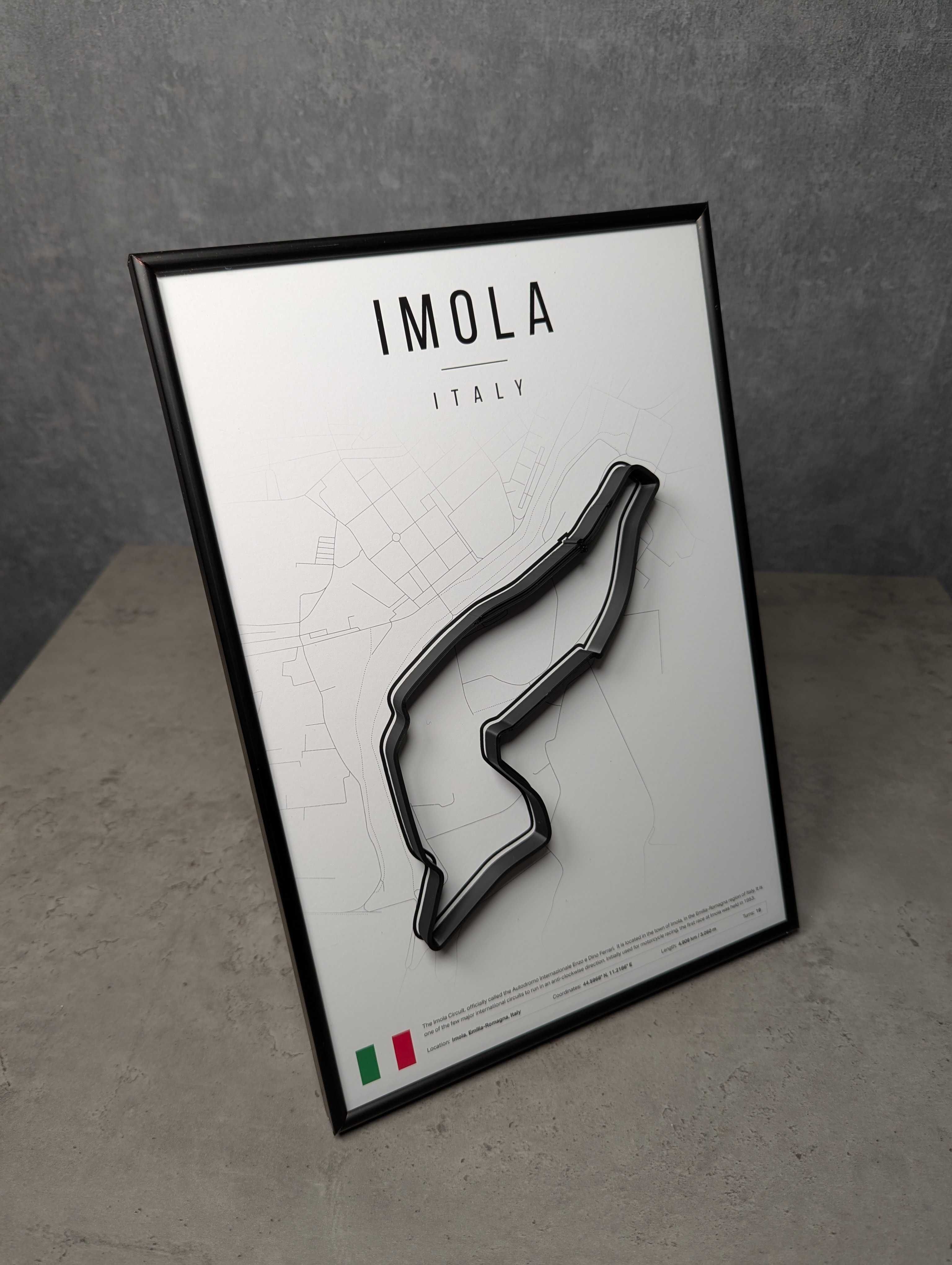 Металева Рамка 30x21см з 3D Трасою IMOLA Circuit / Імола