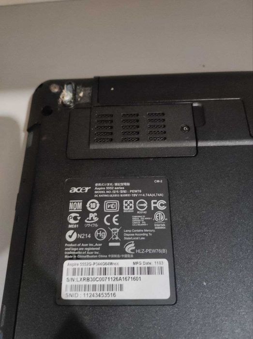 Ноутбук Acer 5552G PEW76
