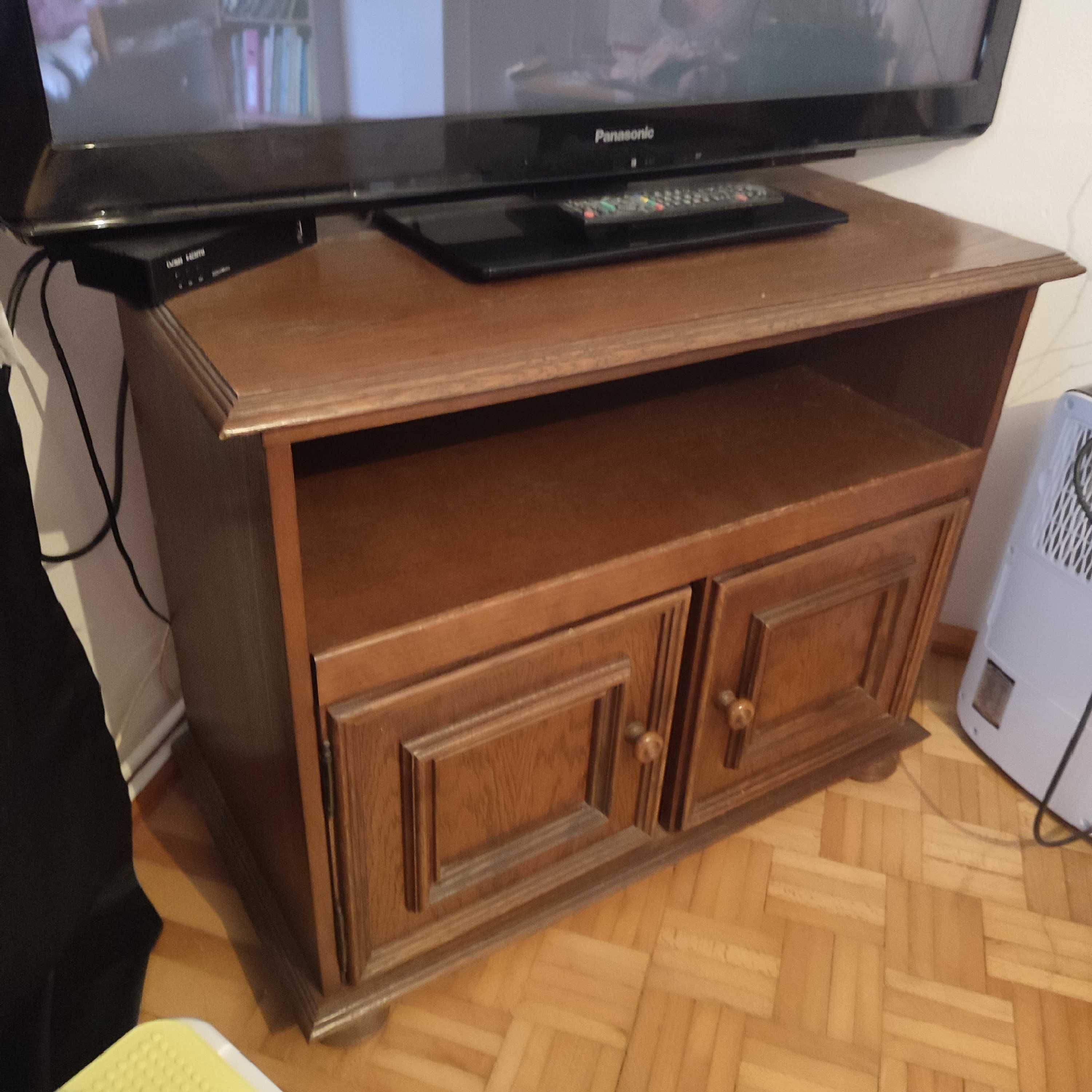 Szafka pod telewizor dąb lite drewno dębowa