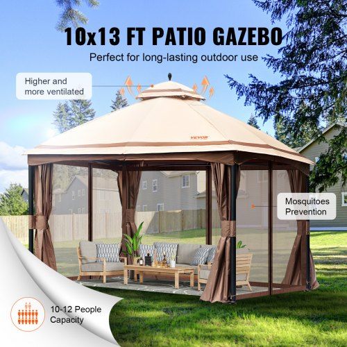 pátio pavilhão quintal pavilhão tenda 325x393cm 10-12 pessoas