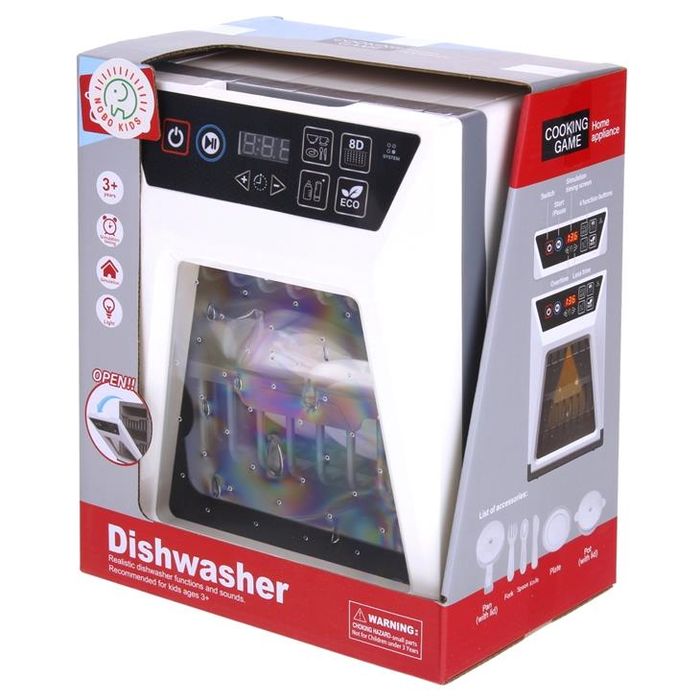 Zmywarka Dotykowa z Wyświetlaczem dla Dzieci Otwierane Drzwi Akcesoria