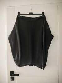 Sweter r.XL ciepły miękki długi czarny jesień dzianina  bawełnia