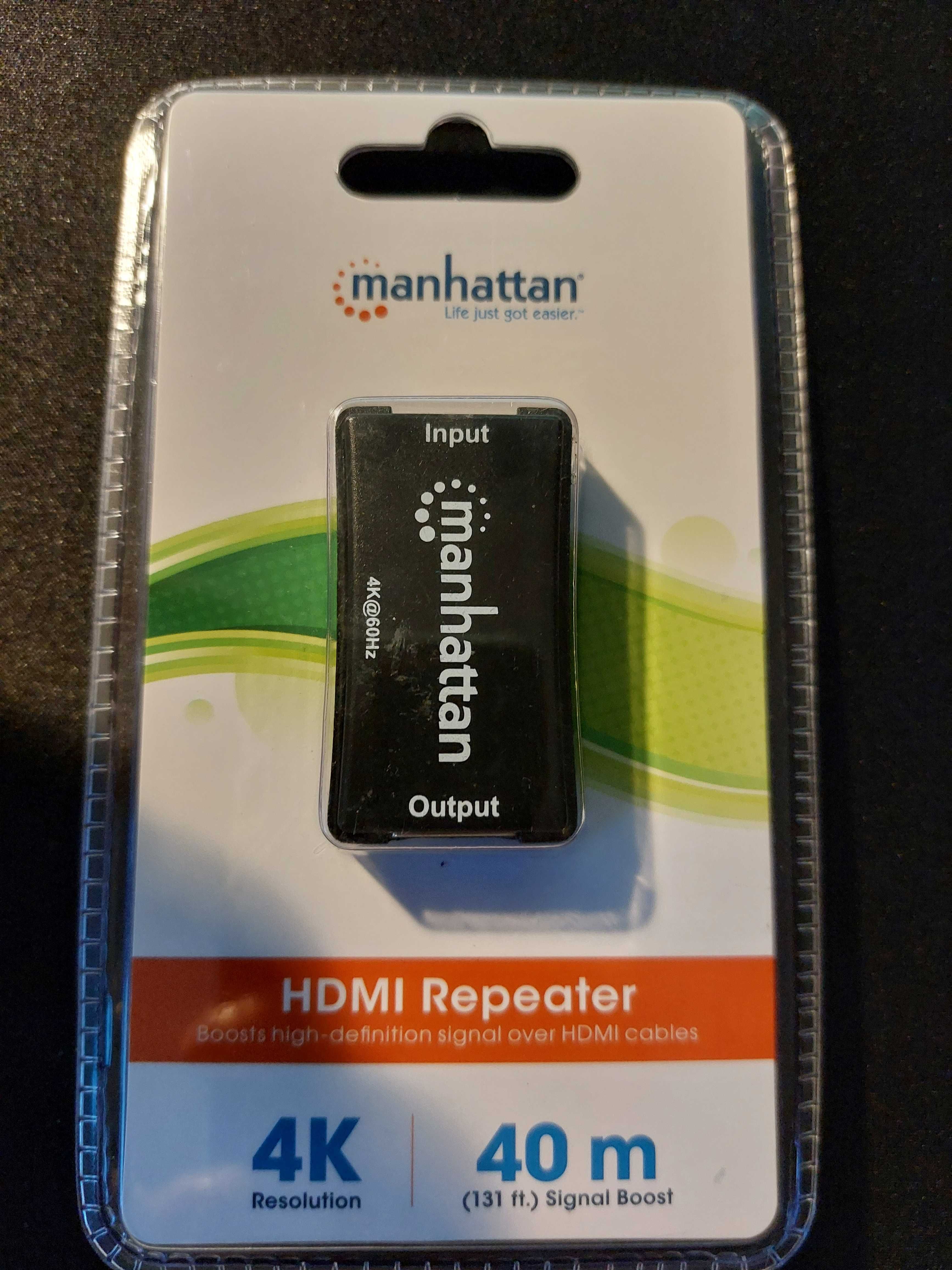 Extender Repeater Wzmacniacz sygnału Manhattan 4K HDMI Aktywny do 40m.