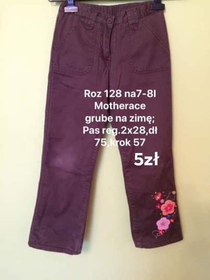 Ciepłe spodnie dla dziewczynki na 128-134