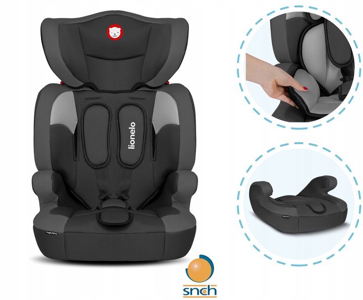 Fotelik samochodowy Levi One Black 9-36kg regulowany zagłówek