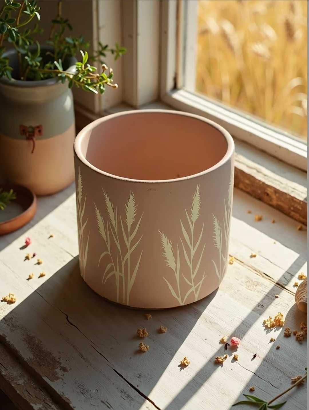 Nowy ZESTAW + GRATIS 3w1 kwietnik bambusowy + półka boho + doniczka