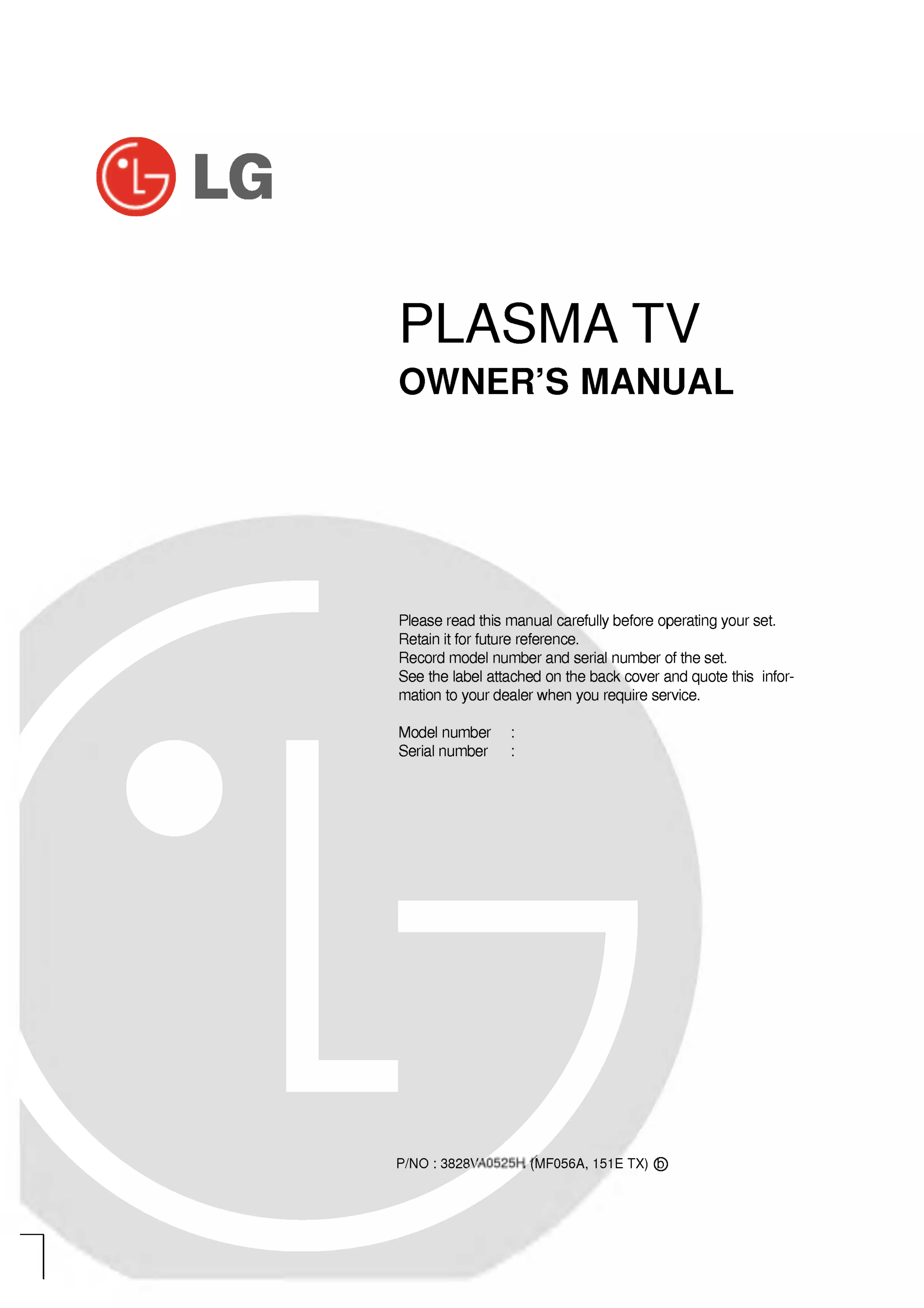 Manual de Utilizador TV LG 42PX4R / 42PX4R / 50PX4R / 50PX4R