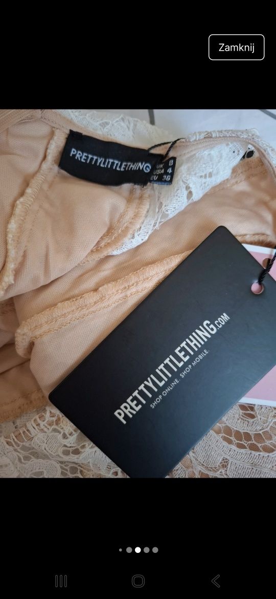 PrettyLittleThing S XS 36 sukienka koronkowa nowa z metką