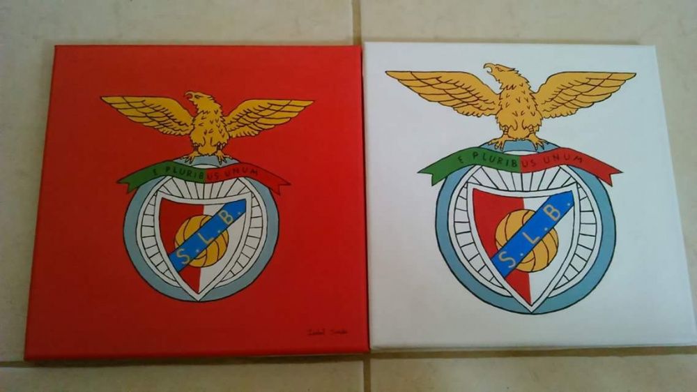 Telas pintadas à mão BENFICA by #Isabel Simões EM ARTE