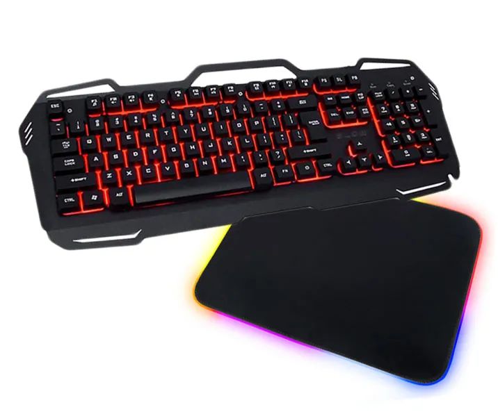Zestaw klawiatura z podświetleniem LED RED COLD STEEL + podkładka