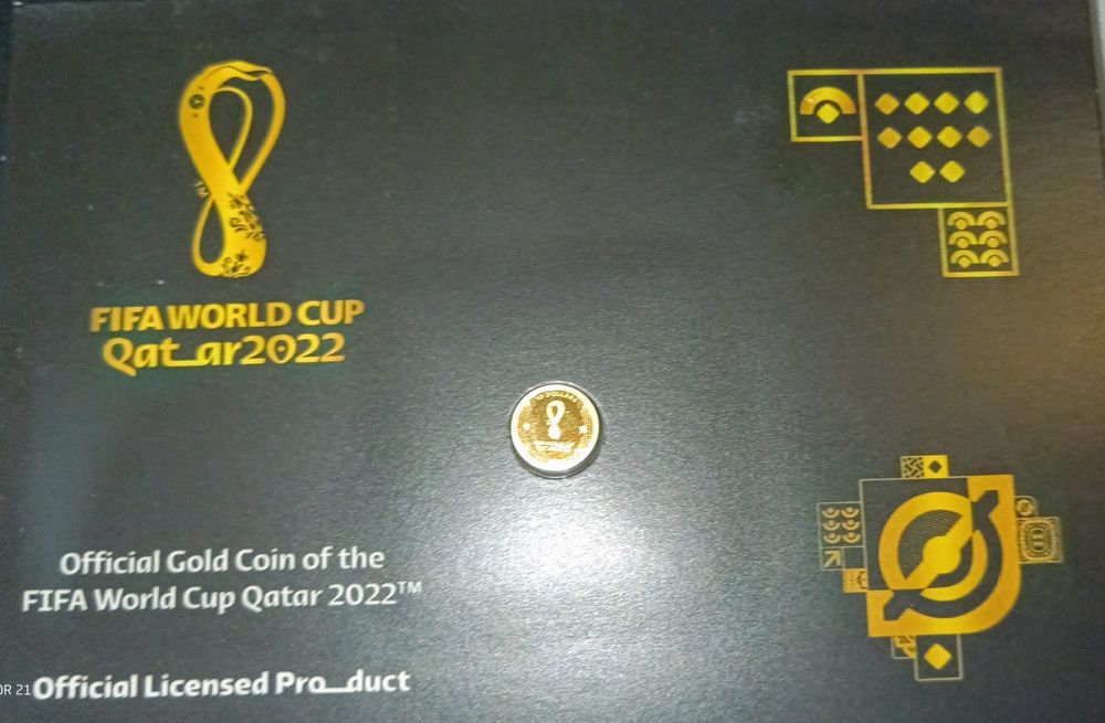 Moeda comemorativa FIFA worldcup Qatar '22- ouro
