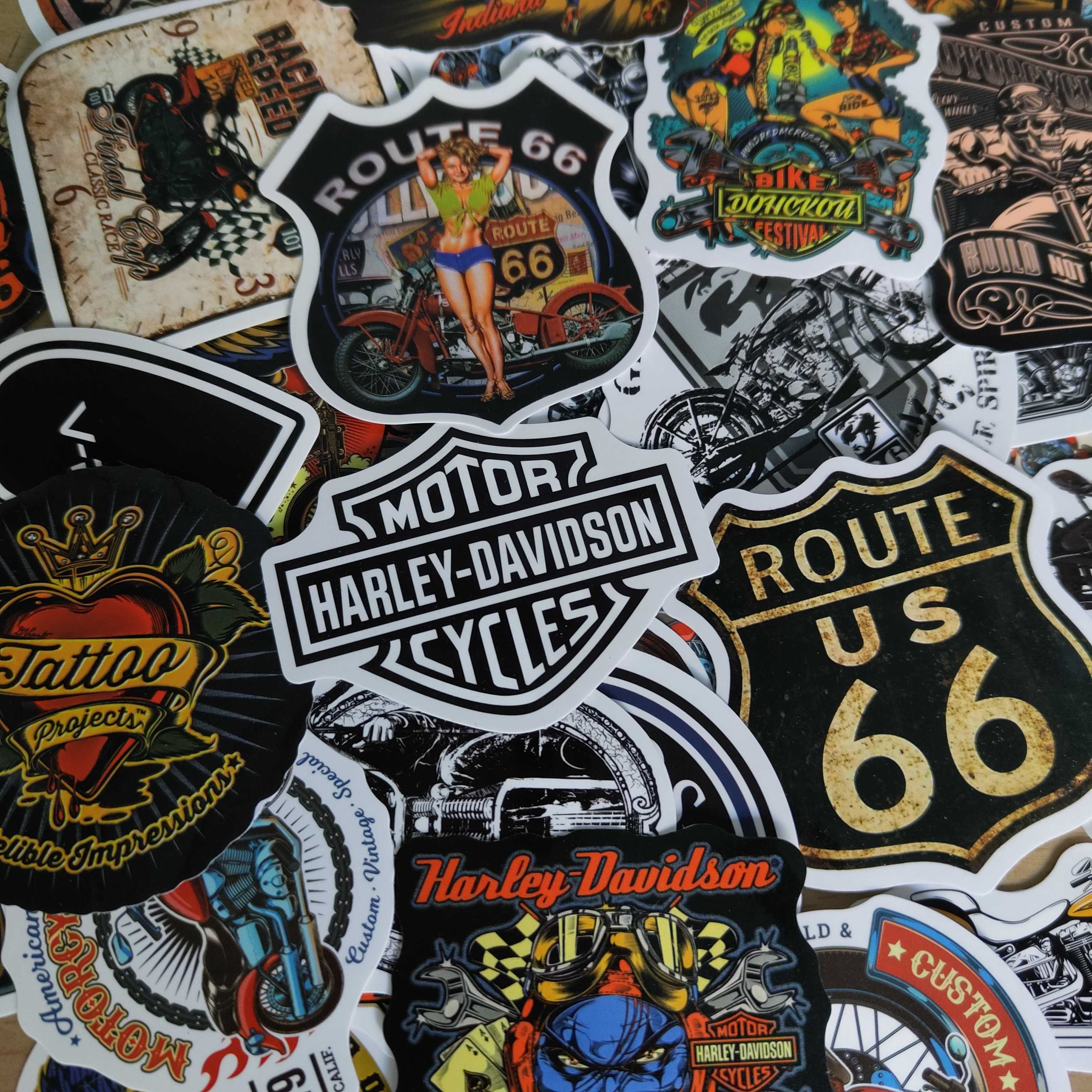 50 Autocolantes Stickers Motos Harley Route 66