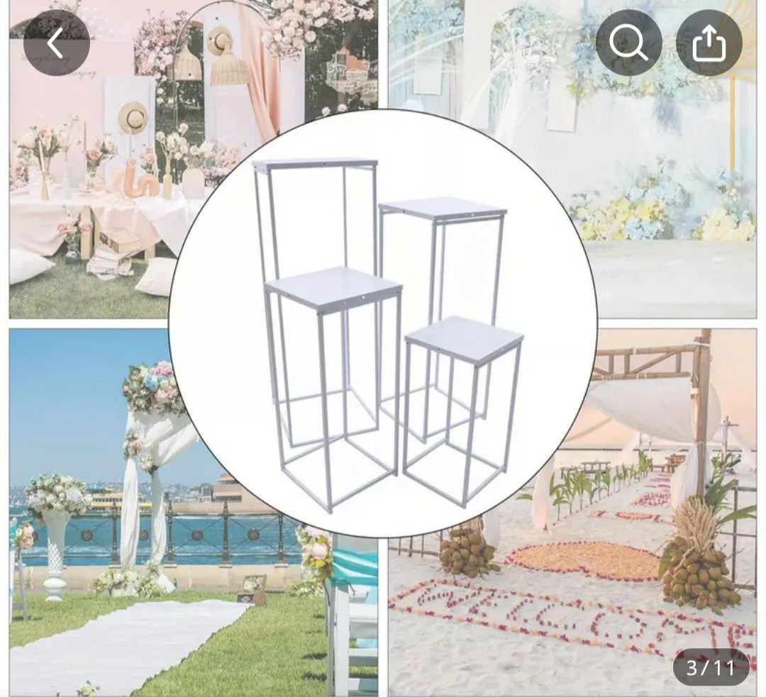 Conjunto de 4 mesas de decoração de festas