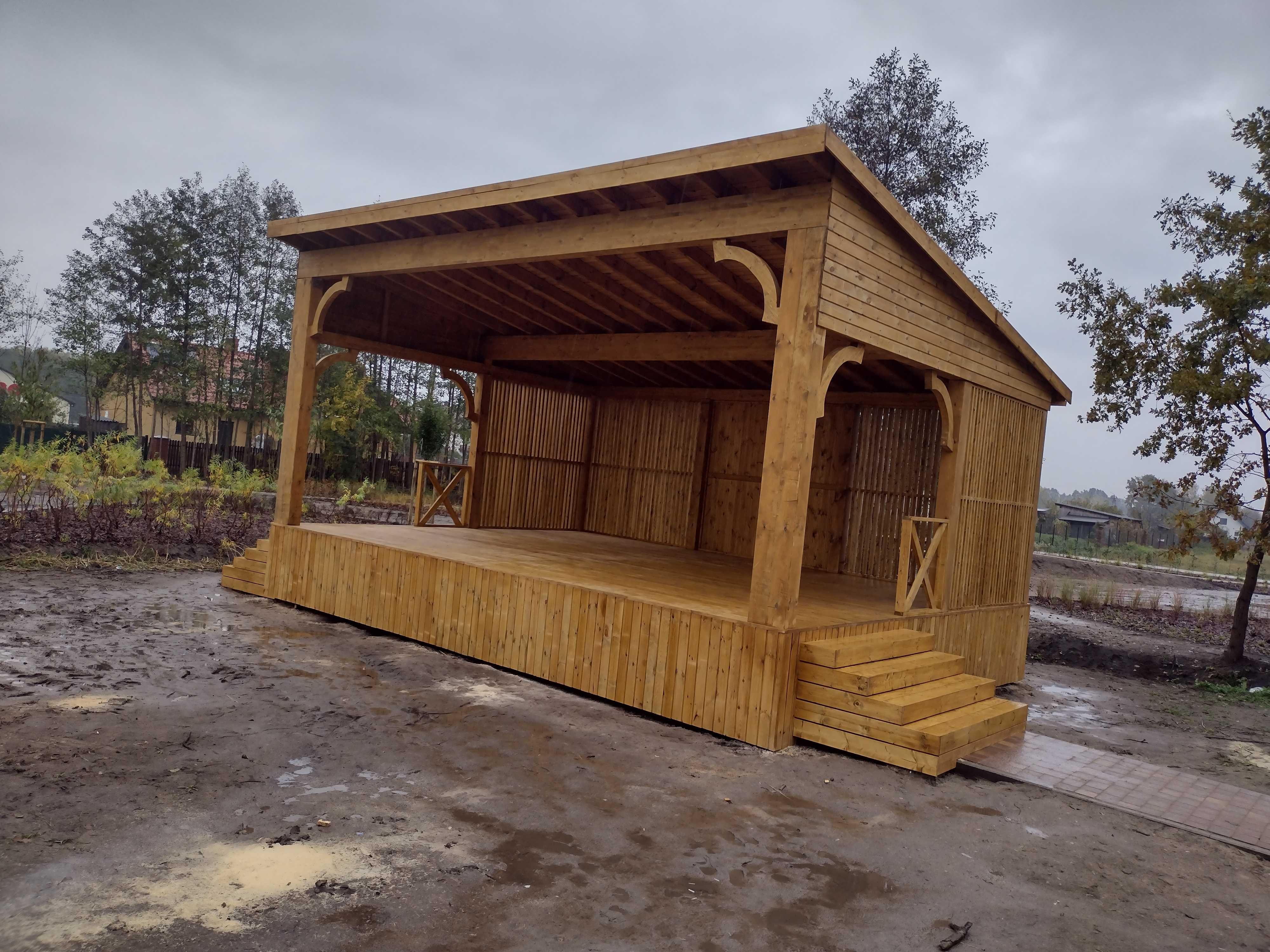 scena drewniana altany wiaty zadaszenia producent