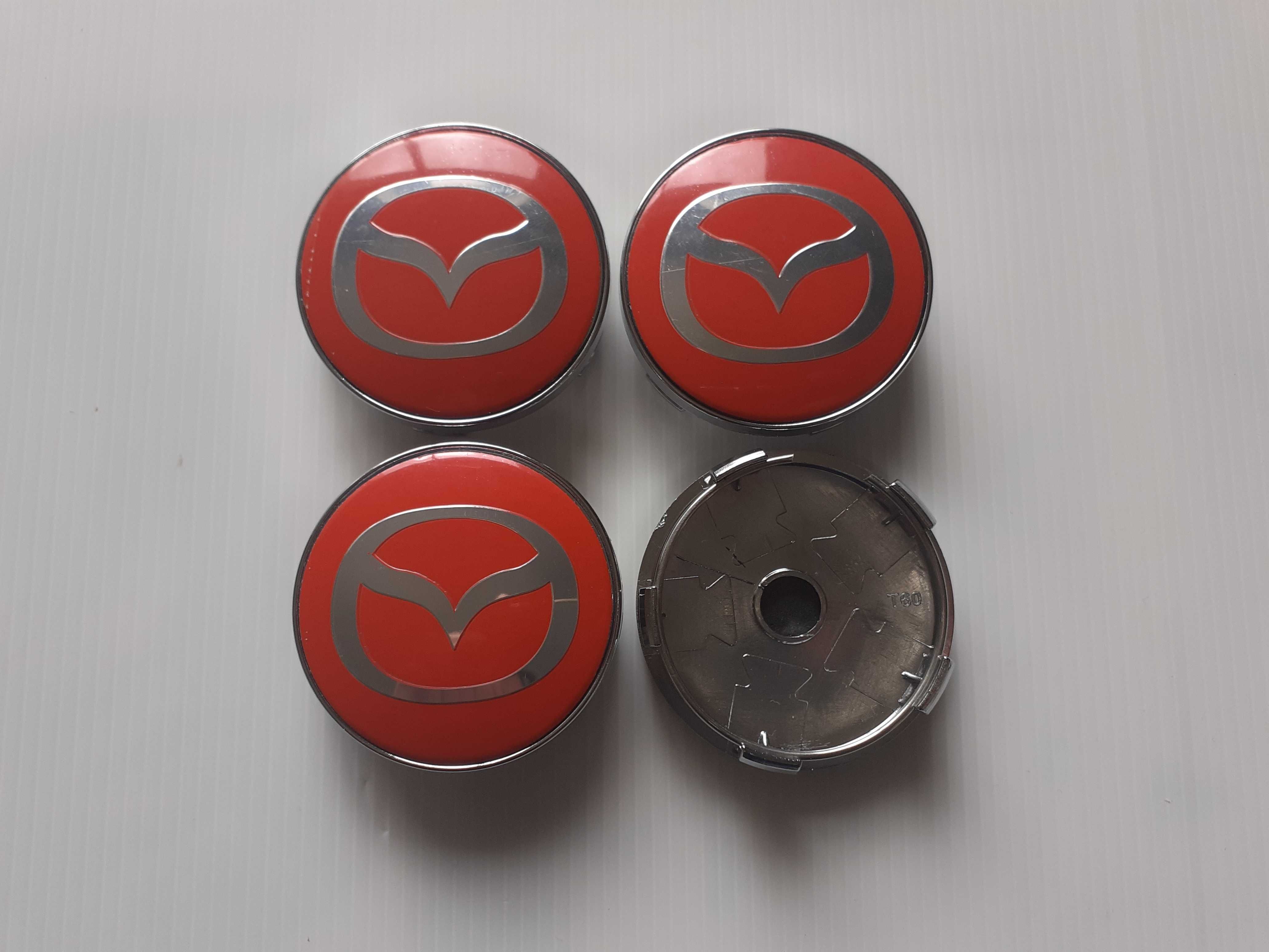 Centros/tampas de jante completos Mazda com 52, 56, 60, 65 e 68 mm