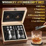 Zestaw do whisky - gotowy prezent Szklanki Podstawki Kamienie Szczypce