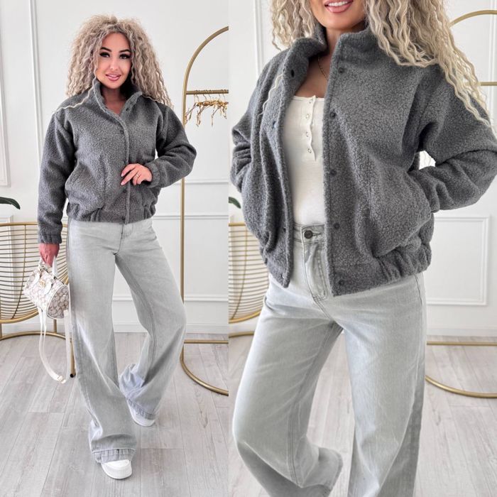 Бомбер жіночий барашек . Кофта на пуговках. Кашемір Букле