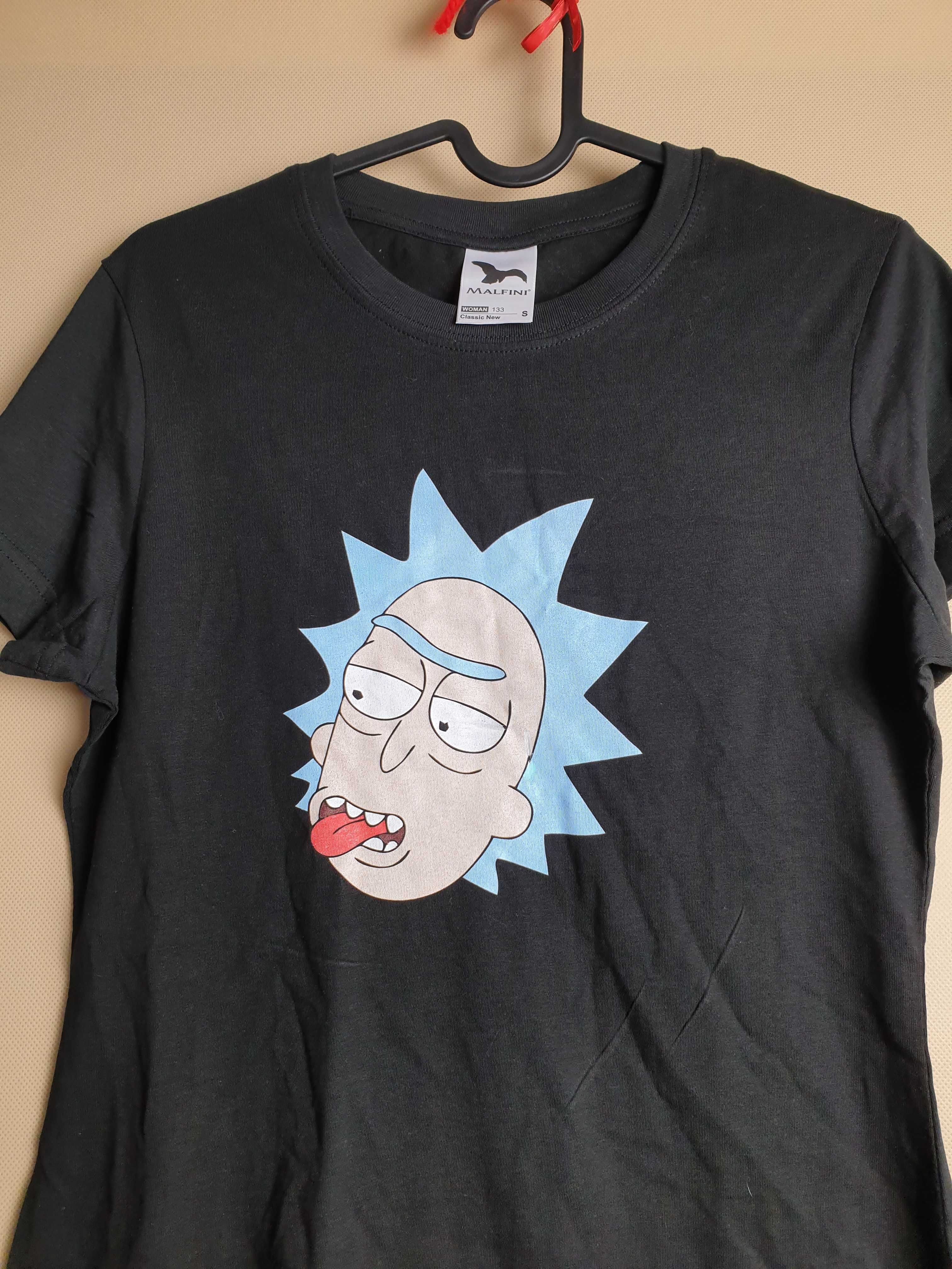 koszulka damska tshirt czarny rick and morty nowa S 36