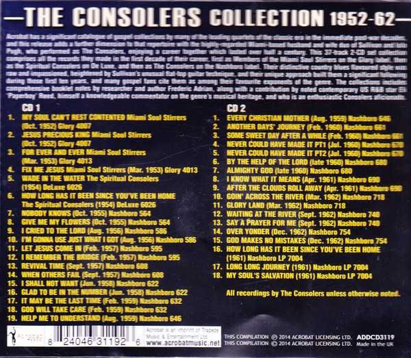 Sprituals & Old Gospel: The Consolers Collection 1952-62 (2 CD)