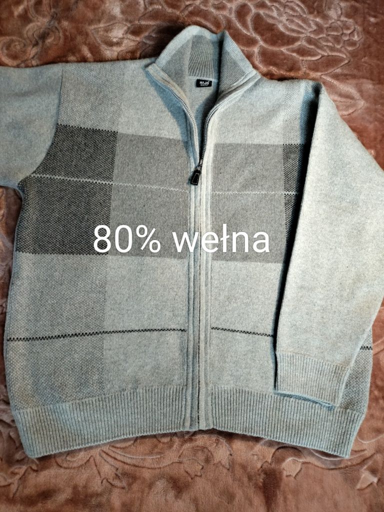 Sweter 80% wełna ciepły duży