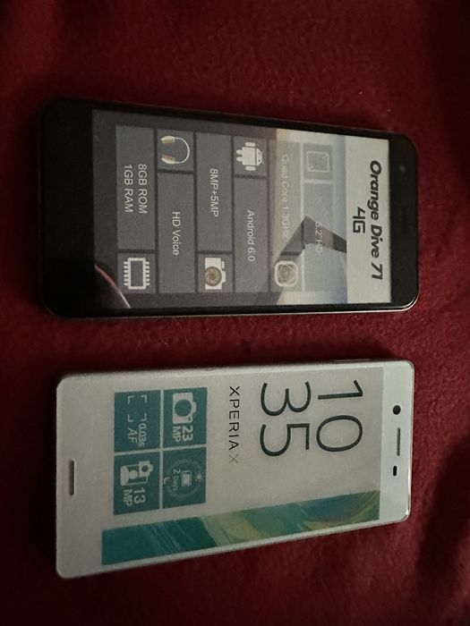 Atrapy telefonów Sony Xperia X oraz Orange Dive 71