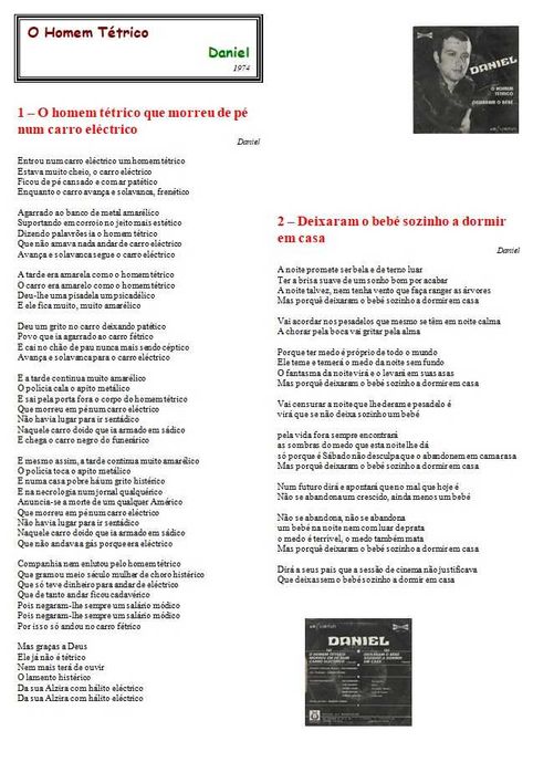 Daniel	- - - - -	O Homem Tétrico	- - - - -	Single