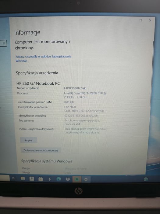Notebook HP 250 G7 Jak nowy