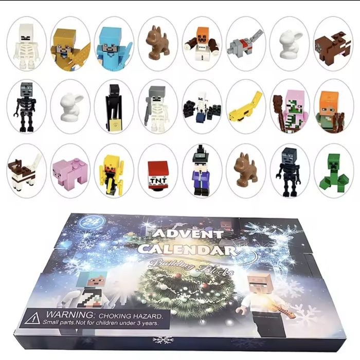 Новорічний Адвент календар конструктор майнкрафт minecraft 24 фігурки