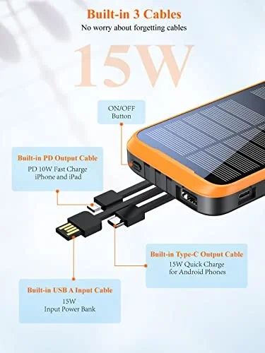 Solar Charger PowerBank Портативний зарядний пристрій 43800mAh Qc3.0