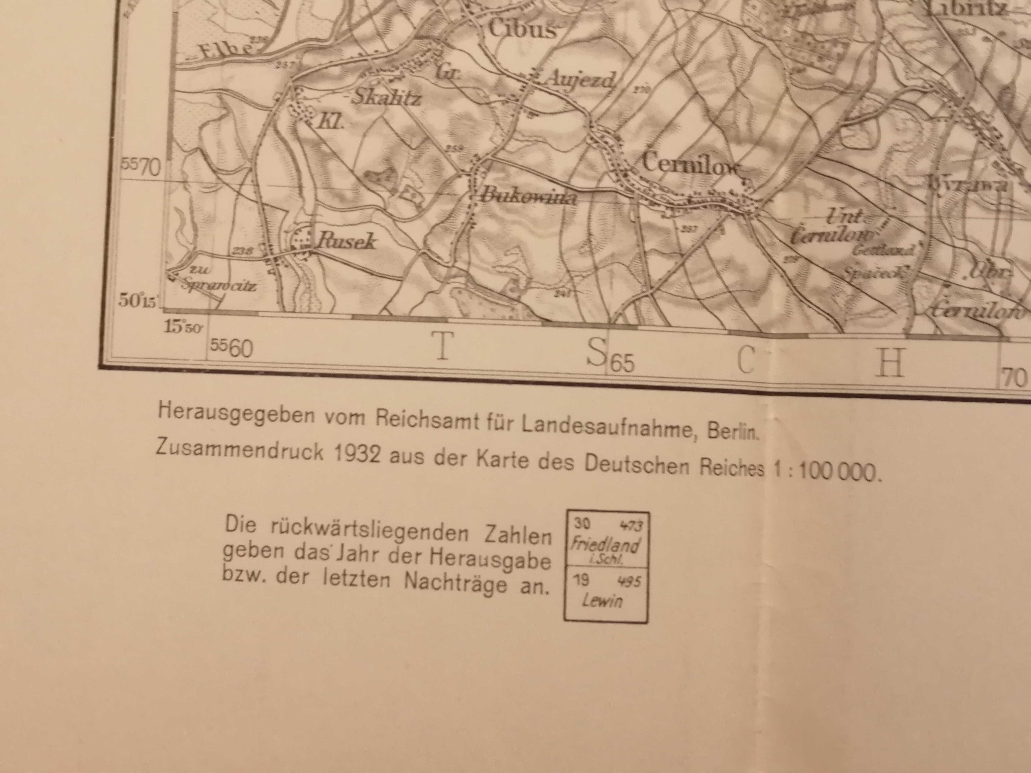 Niemiecka mapa 1932r-Reichskarte skala 1:100 000