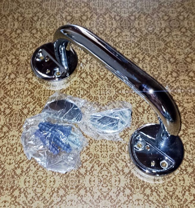 Поручень-ручка прямой хромированный, влагостойкий 50 см, 20 см