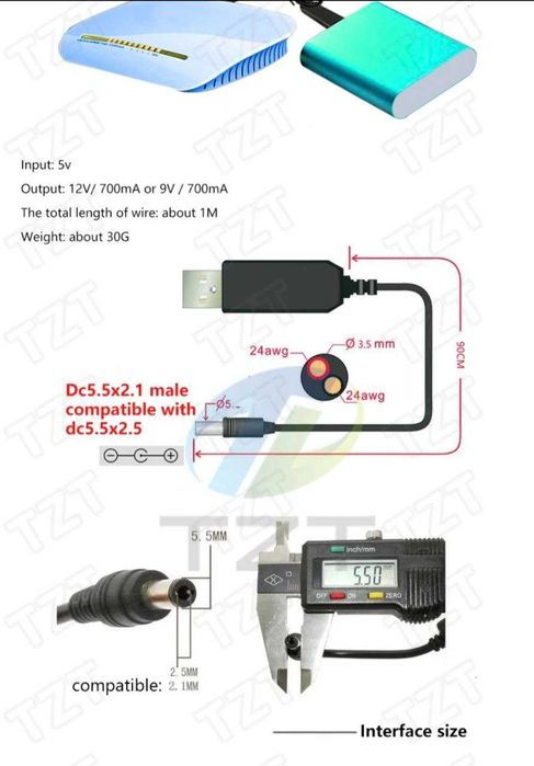 USB-DC перетворювач 5 В на 12 В для роут/onu від паверу 50 грн розниця