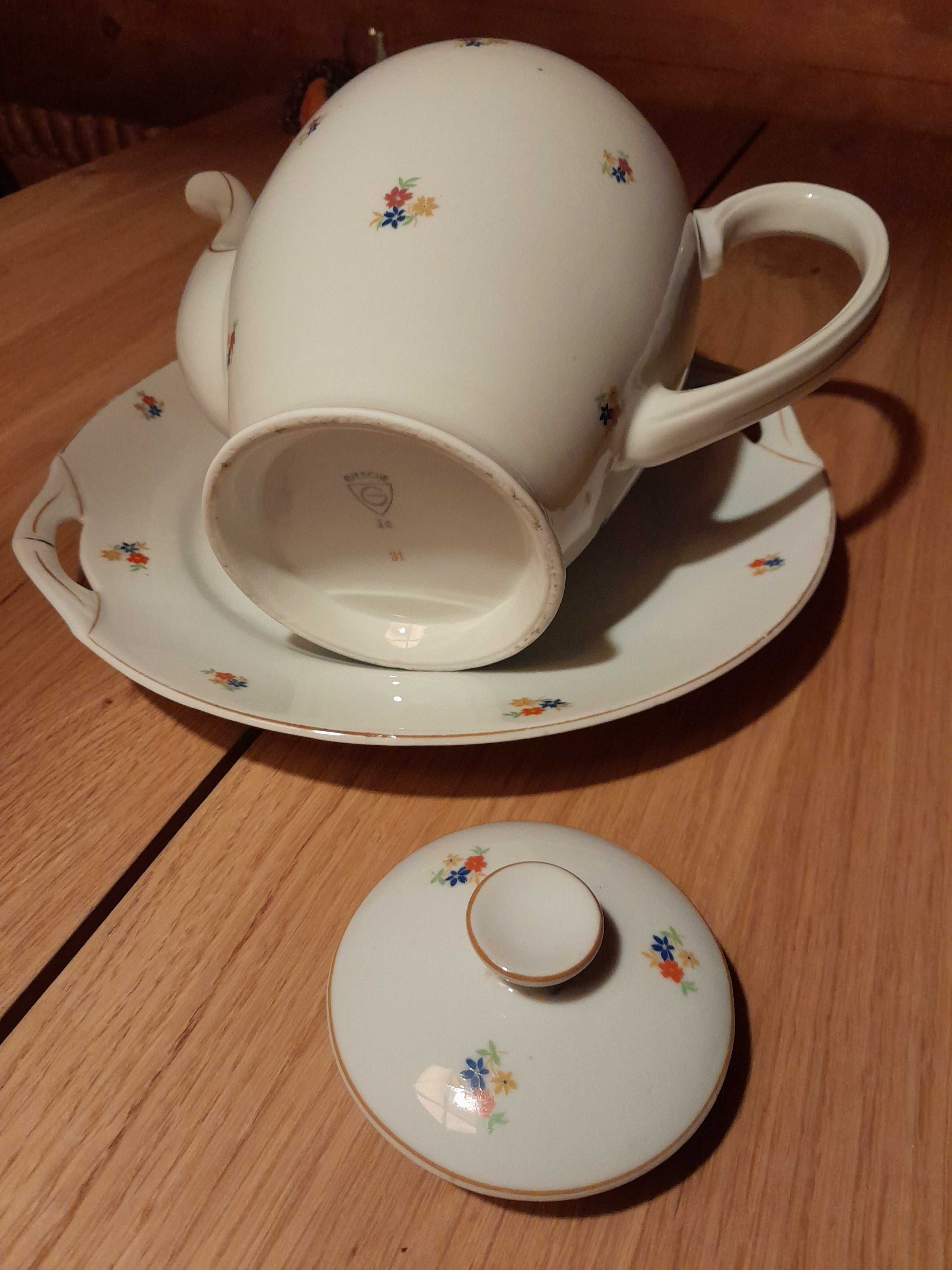 Stara porcelana Giesche Bogucice dzban talerz zabytek antyk retro