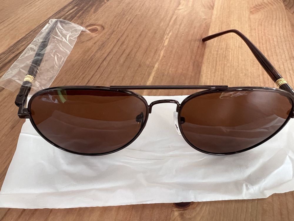 okulary przeciwsloneczne sunglasses brązowe pilotki aviatorki