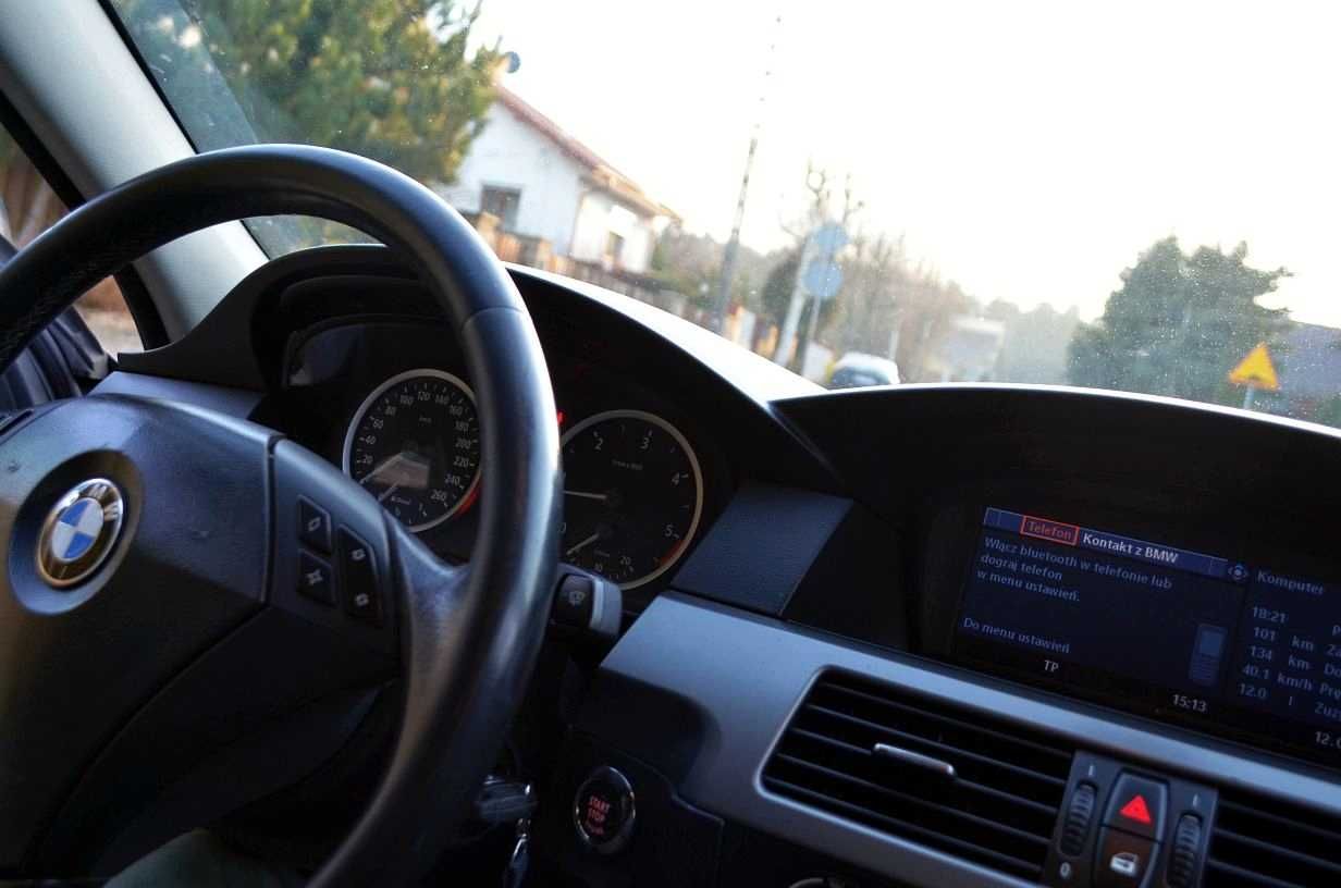 Mocne BMW e60 skóry MONACOBlau navi PROFESSIONAL rej PL