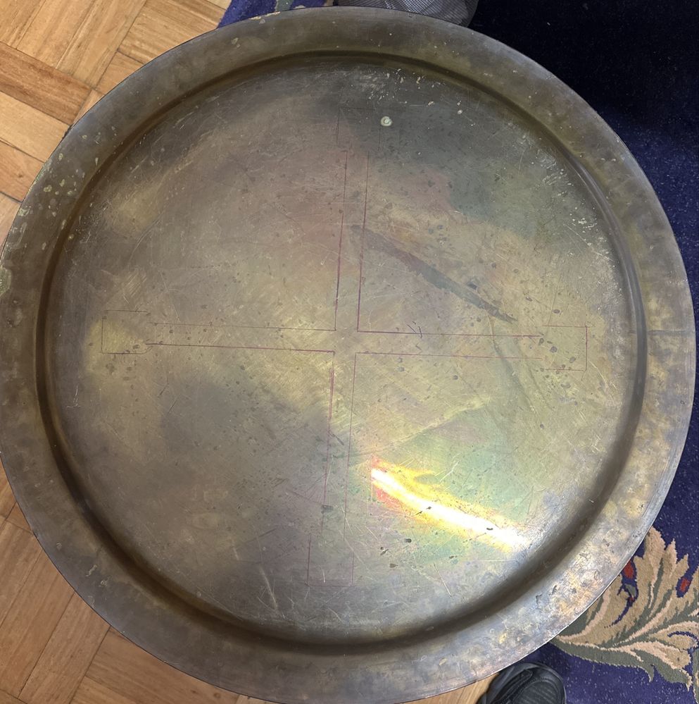 Bandeja Oriental em Latão com Damasquinagem — Século XIX/XX