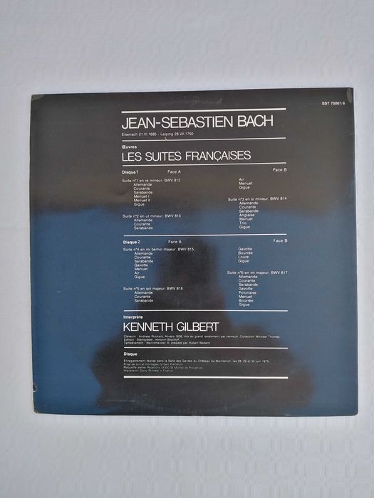Vinil Bach les Suites Françaises Kenneth Gilbert